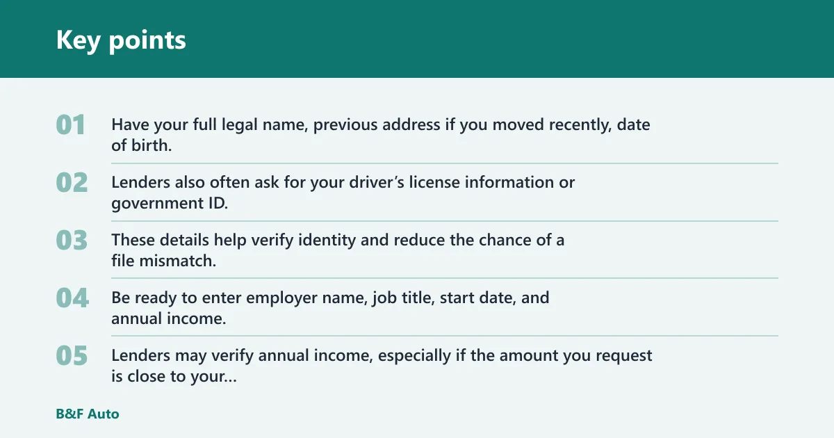 Key points: What information lenders ask for online